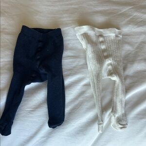 Hanna Andersson Dark Blue and White Baby Tights